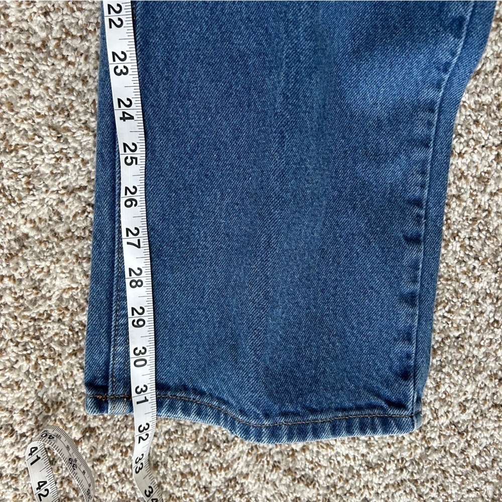 L.L. Bean Women's Straight Leg Jeans in Dark Blue Denim - Picture 6 of 7